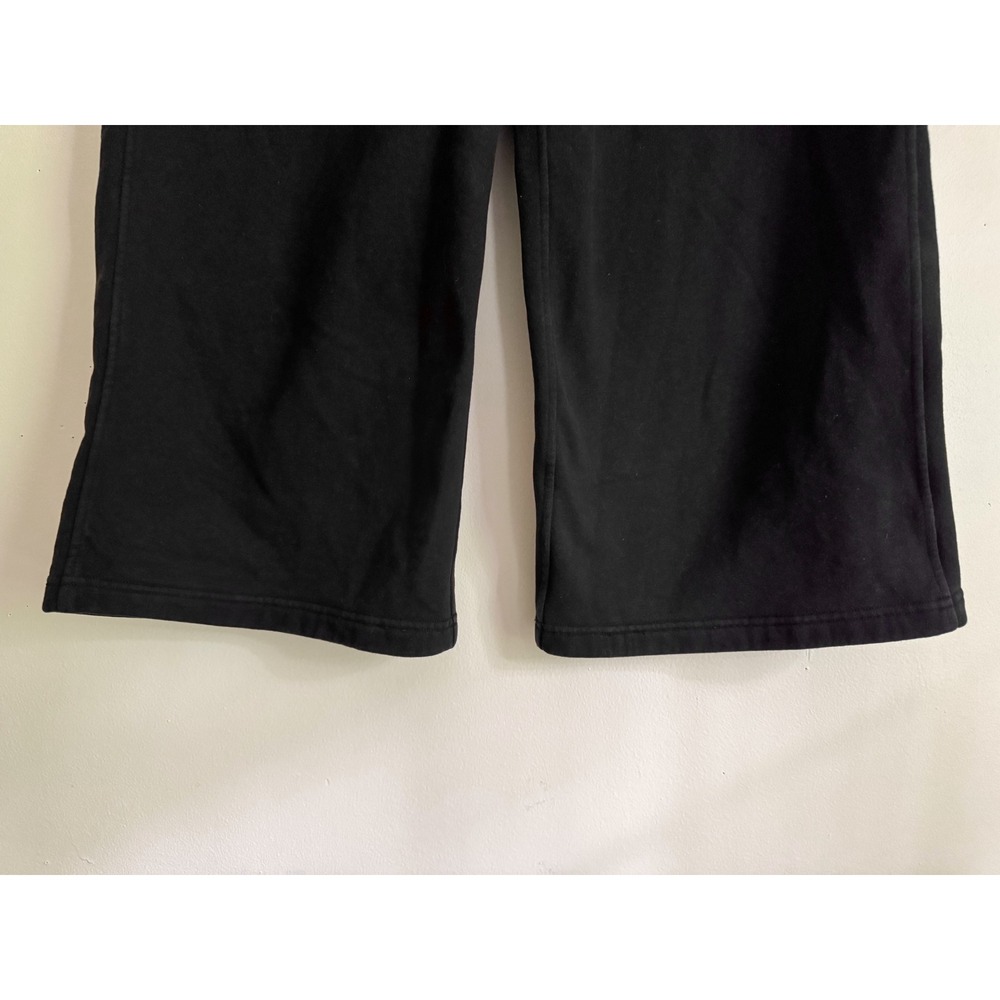 Lululemon Black Wide Leg Cropped Sweatpants High Rise Fleece Size 6 LW6BVDS - Picture 2 of 8